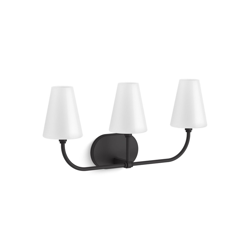 KOHLER K-32257-SC03-BLL Kernen By Studio Mcgee Three-Light Sconce In Matte Black