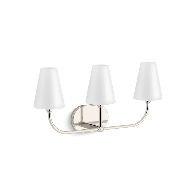 KOHLER K-32257-SC03-SNL Kernen By Studio Mcgee Three-Light Sconce In Polished Nickel