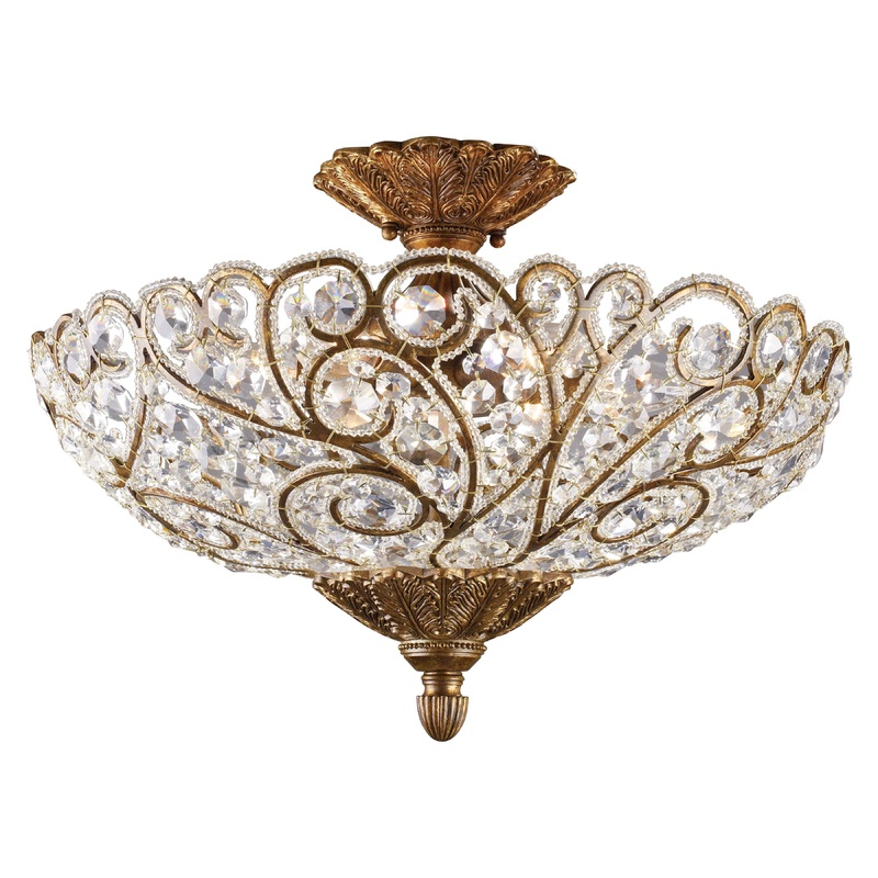 ELK SHOWROOM 2402/6 Seneca 20'' Wide 6-Light Semi Flush Mount - Spanish Bronze