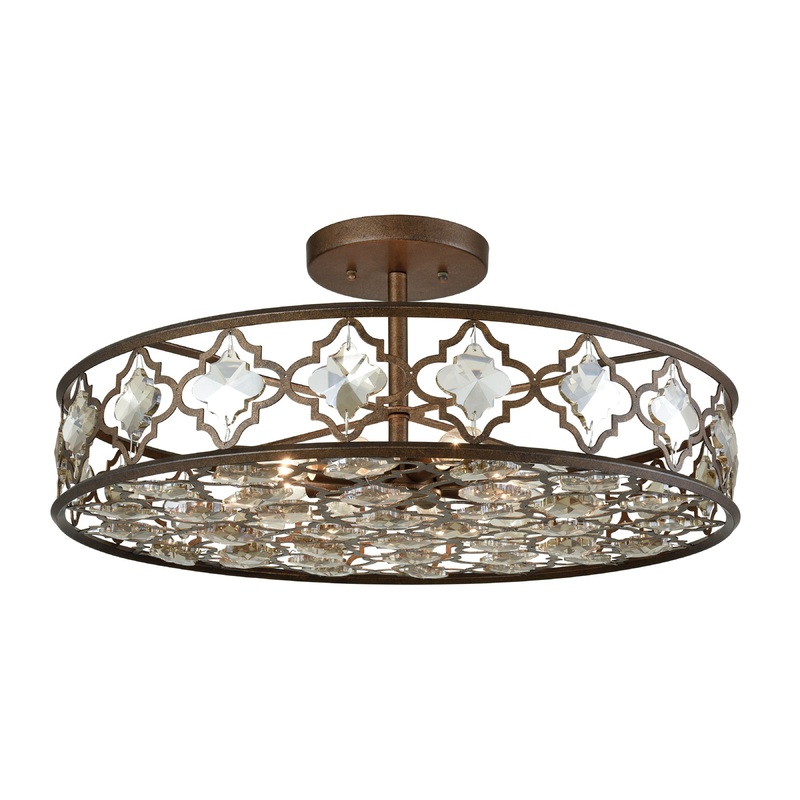 ELK SHOWROOM 31093/8 Armand 25'' Wide 8-Light Semi Flush Mount - Weathered Bronze