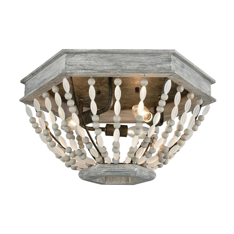 ELK SHOWROOM 33191/3 Summerton 18'' Wide 3-Light Flush Mount - Washed Gray