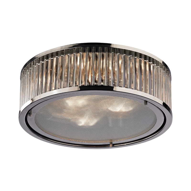 ELK SHOWROOM 46103/3 Linden Manor 16'' Wide 3-Light Flush Mount - Polished Nickel