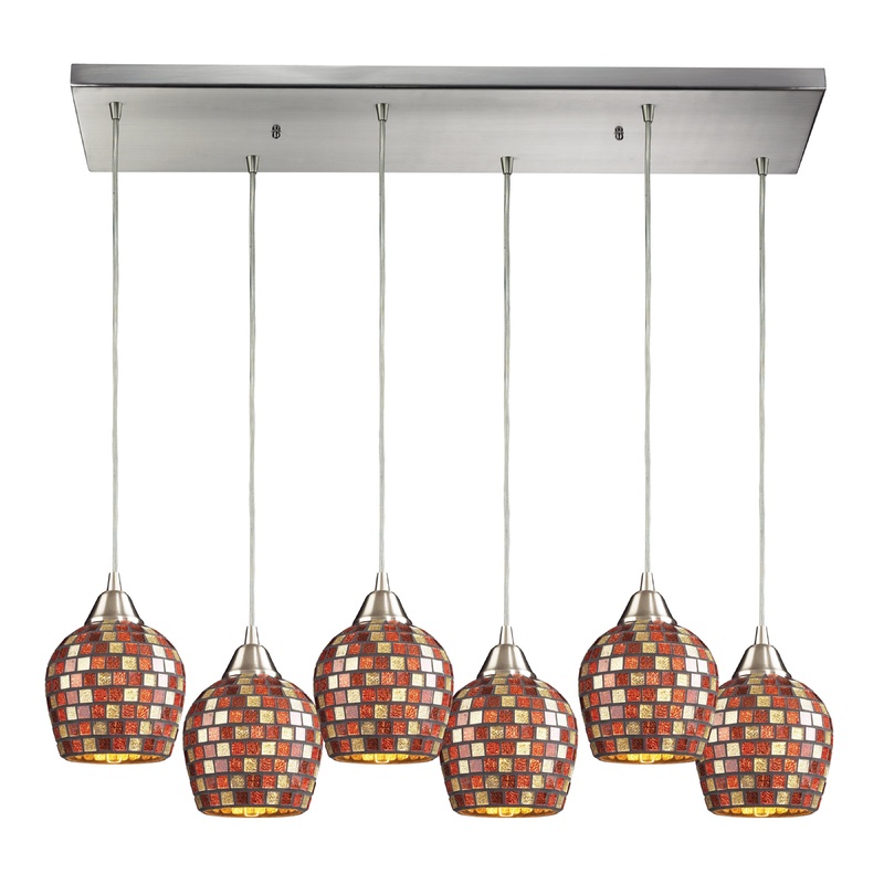 ELK SHOWROOM 528-6RC-MLT Fusion 30'' Wide 6-Light Multi Pendant - Satin Nickel
