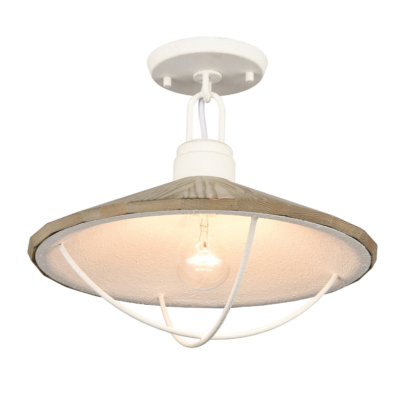 ELK SHOWROOM 63155/1 Cape May 14'' Wide 1-Light Semi Flush Mount - White Coral