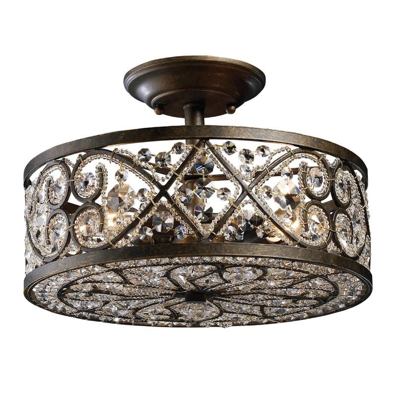 ELK SHOWROOM 11286/4 Amherst 13'' Wide 4-Light Semi Flush Mount - Antique Bronze
