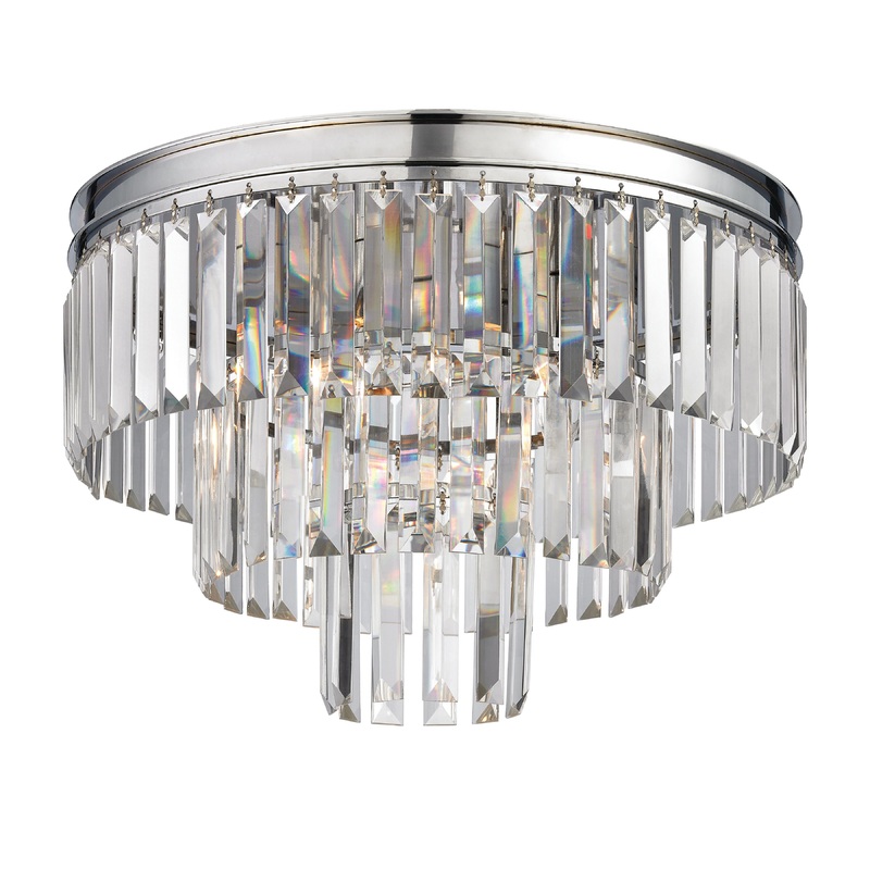 ELK SHOWROOM 15215/3 Palacial 19'' Wide 3-Light Semi Flush Mount - Polished Chrome