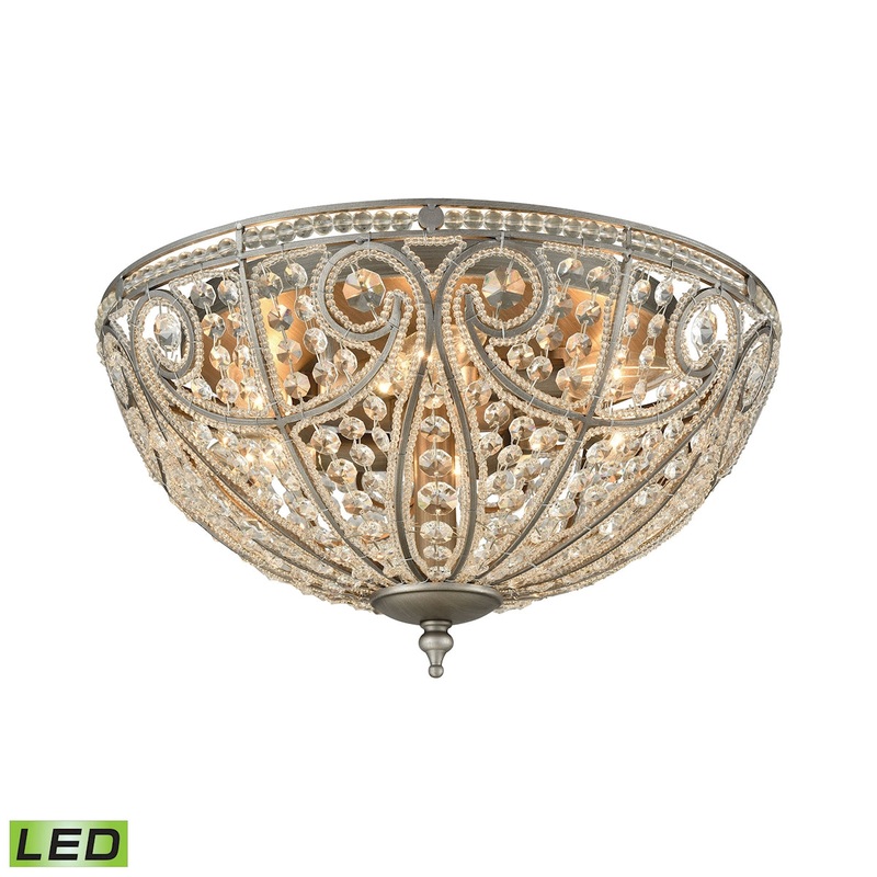 ELK SHOWROOM 15994/6-LED Elizabethan 17'' Wide 6-Light Flush Mount - Weathered Zinc
