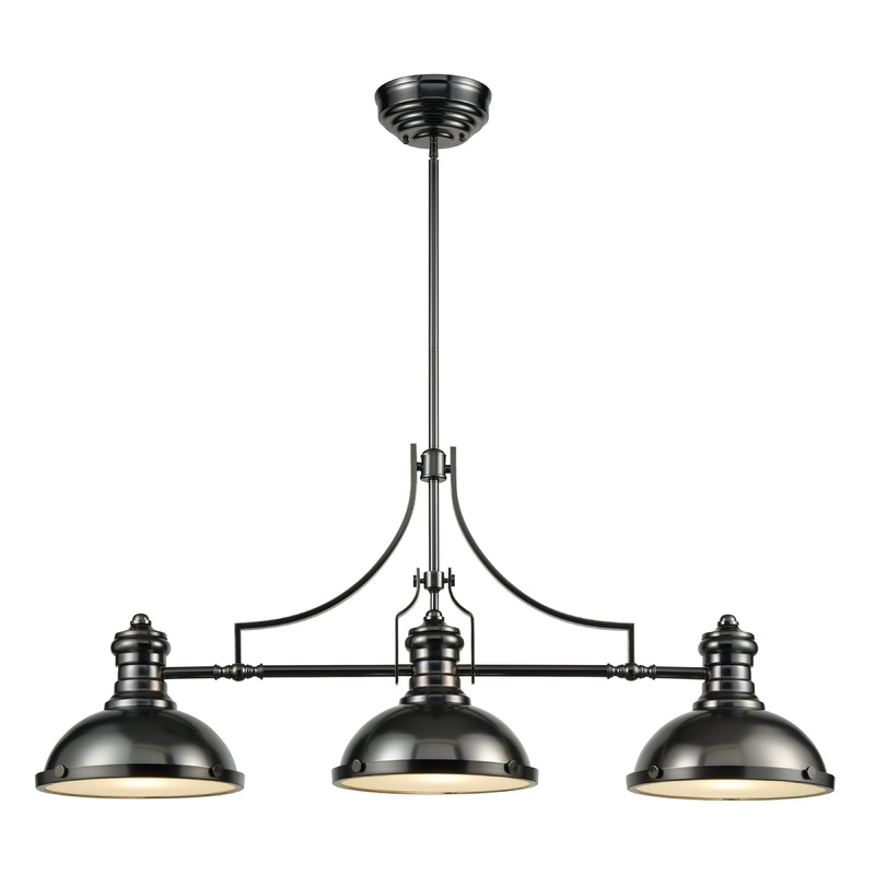 ELK SHOWROOM 66605-3 Chadwick 47'' Wide 3-Light Linear Chandelier - Black Nickel