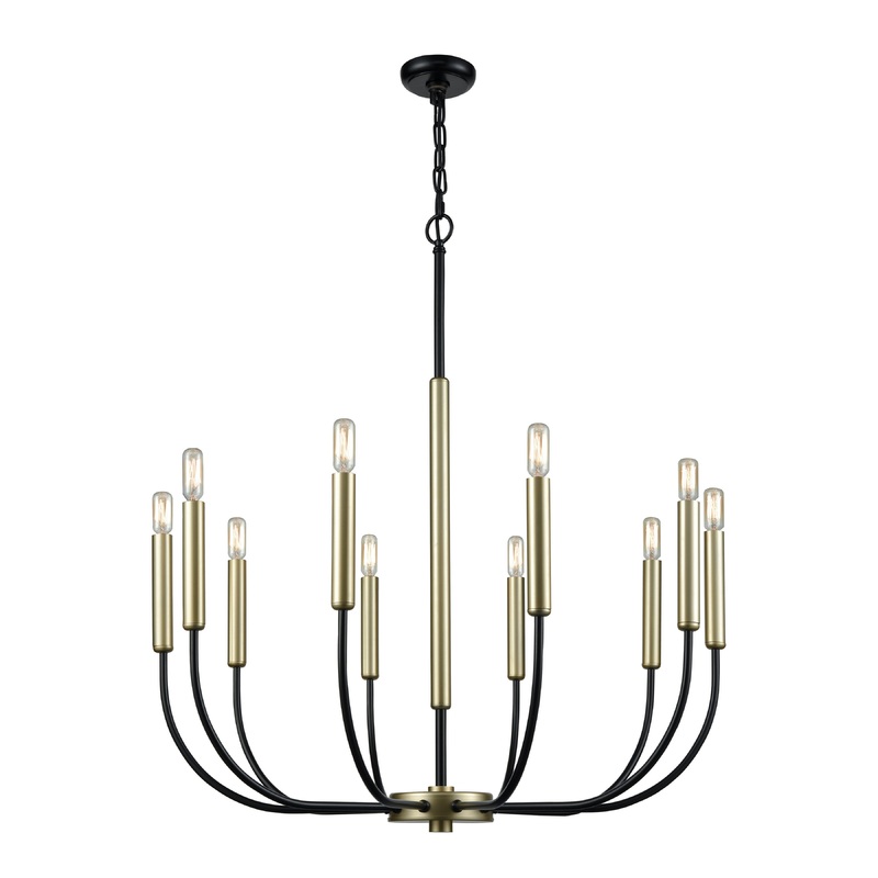 ELK SIGNATURE D3545 Transatlantique 34'' Wide 10-Light Chandelier - Black