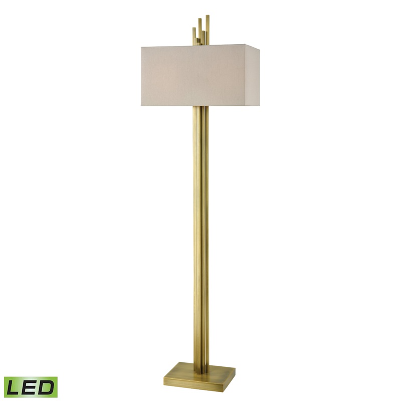 ELK SIGNATURE D3939-LED Azimuth 69'' High 2-Light Floor Lamp - Antique Brass - Includes LED Bulbs
