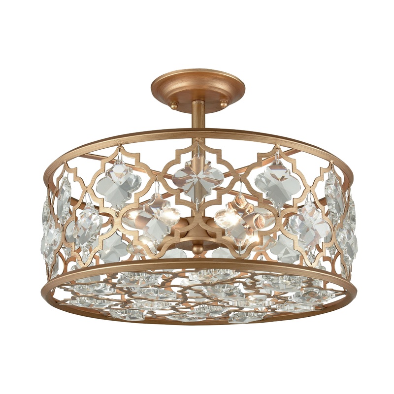 ELK SHOWROOM 32092/4 Armand 17'' Wide 4-Light Semi Flush Mount - Matte Gold