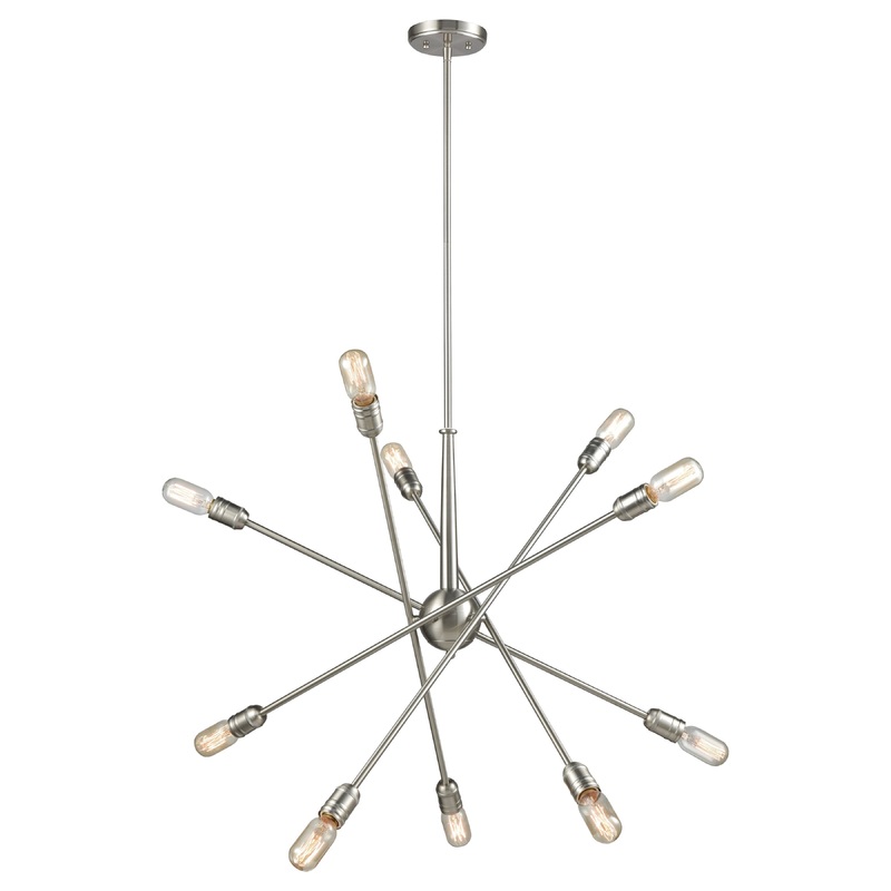 ELK SHOWROOM 46261/10 Delphine 33'' Wide 10-Light Chandelier - Satin Nickel