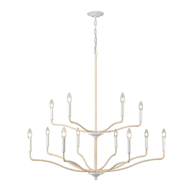 ELK SHOWROOM 52279/8+4 Breezeway 40'' Wide 12-Light Chandelier - White Coral