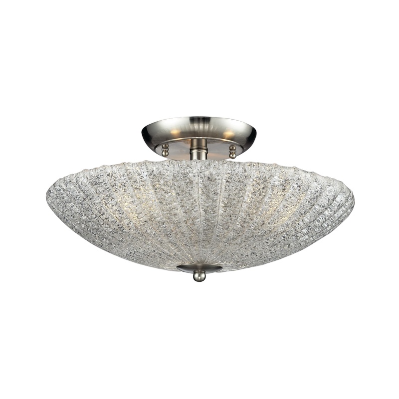 ELK SHOWROOM 10271/3 Luminese 16'' Wide 3-Light Semi Flush Mount - Satin Nickel