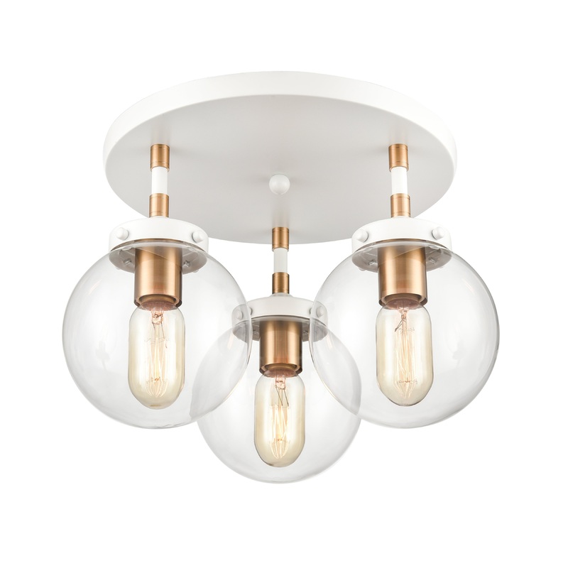 ELK SHOWROOM 24435/3 Boudreaux 15'' Wide 3-Light Semi Flush Mount - Matte White