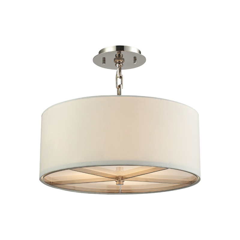 ELK SHOWROOM 31650/3 Selma 17'' Wide 3-Light Semi Flush Mount - Polished Nickel