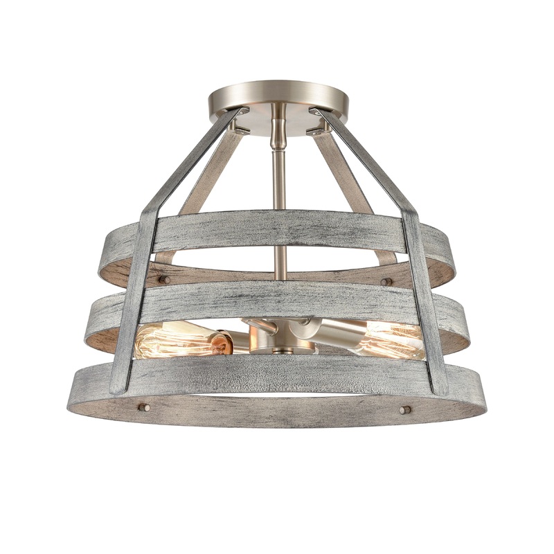 ELK SHOWROOM 33456/2 Brigantine 15'' Wide 2-Light Semi Flush Mount - Weathered Driftwood