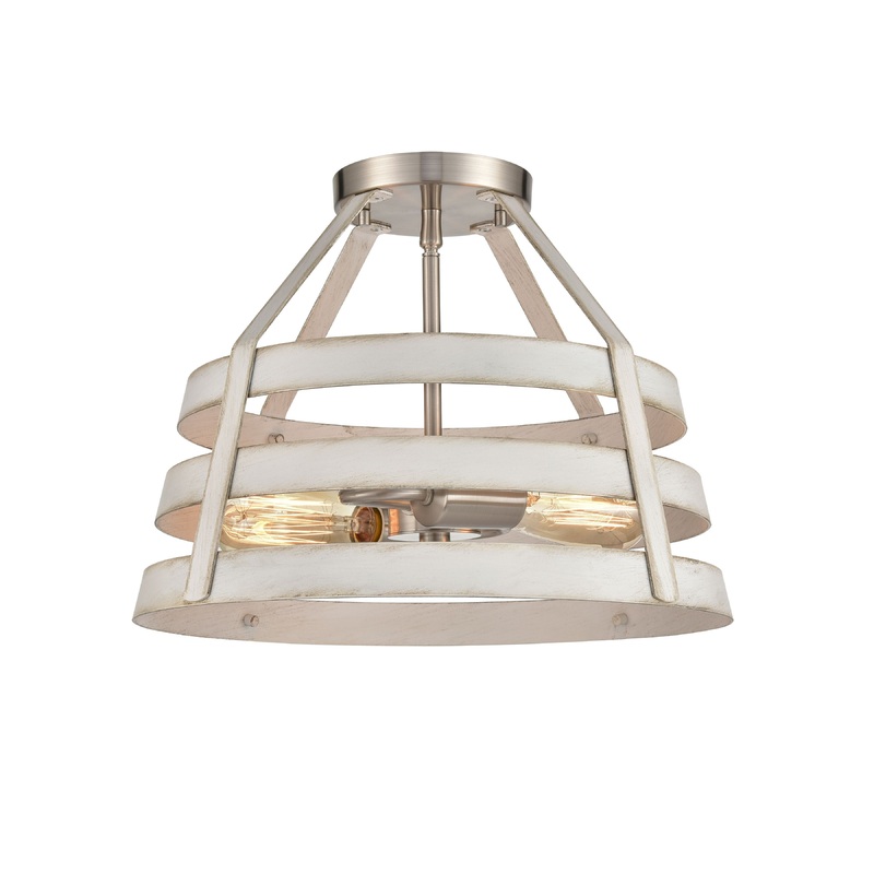 ELK SHOWROOM 33556/2 Brigantine 15'' Wide 2-Light Semi Flush Mount - Satin Nickel
