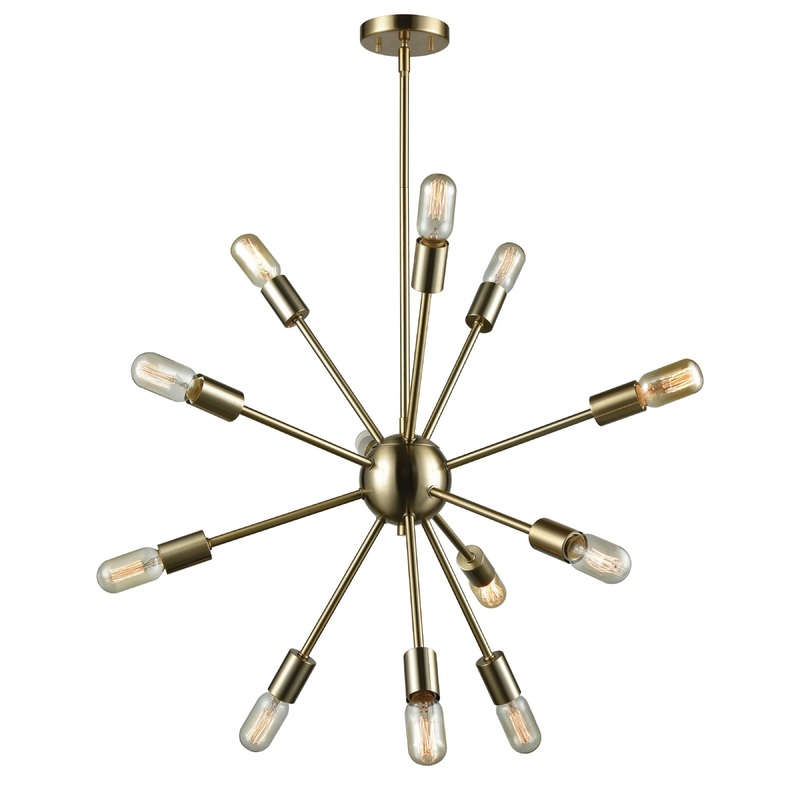 ELK SHOWROOM 46244/12 Delphine 27'' Wide 12-Light Chandelier - Satin Brass