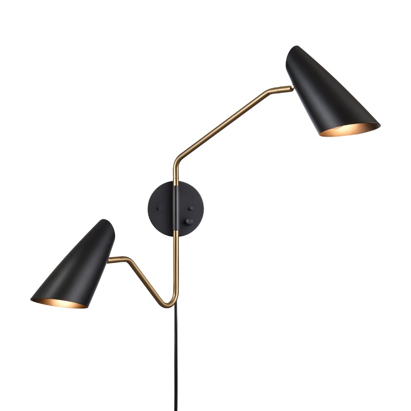 ELK SHOWROOM 52361/2 Stanley 22.75'' High 2-Light Swingarm Sconce - Matte Black