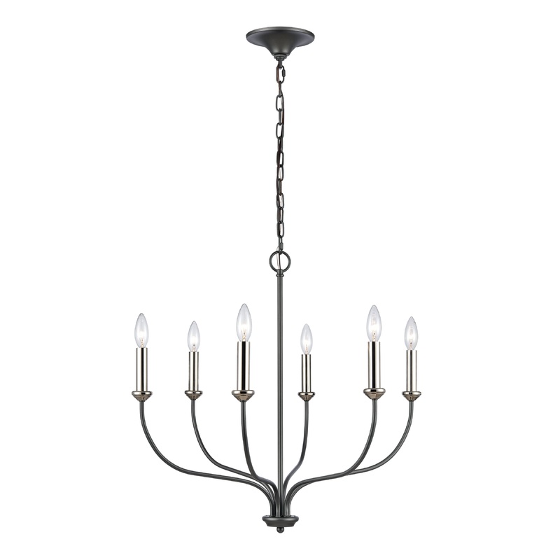 ELK SHOWROOM 63096/6 Madeline 25.75'' Wide 6-Light Chandelier - Dark Gray