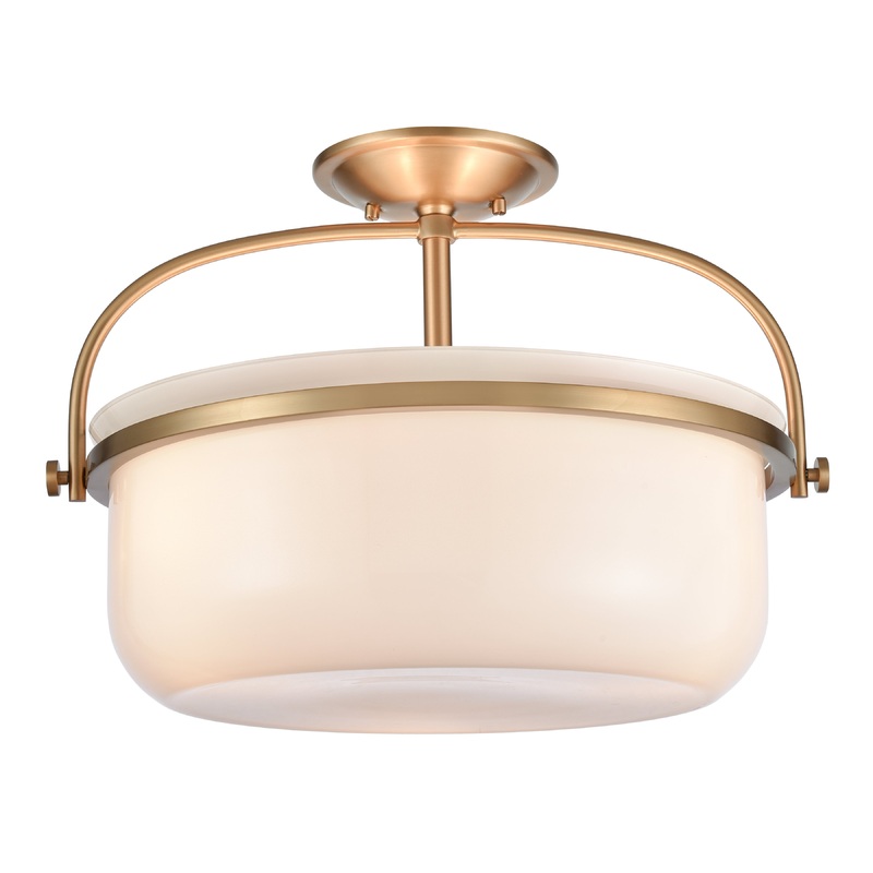 ELK SHOWROOM 89463/3 Wentworth 17'' Wide 3-Light Semi Flush Mount - Brushed Gold