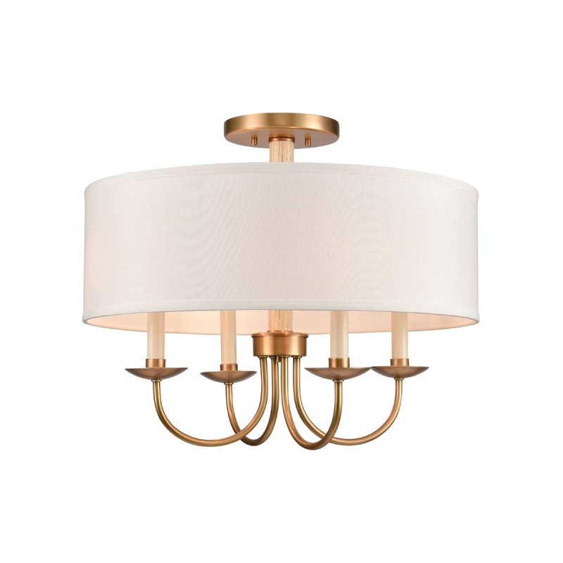 ELK SHOWROOM 89714/4 Neville 20'' Wide 4-Light Semi Flush Mount - Natural Brass