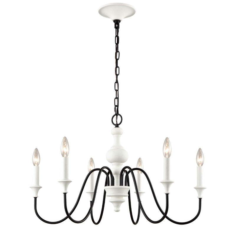 ELK SHOWROOM 33467/6 Val de Loire 28'' Wide 6-Light Chandelier - White