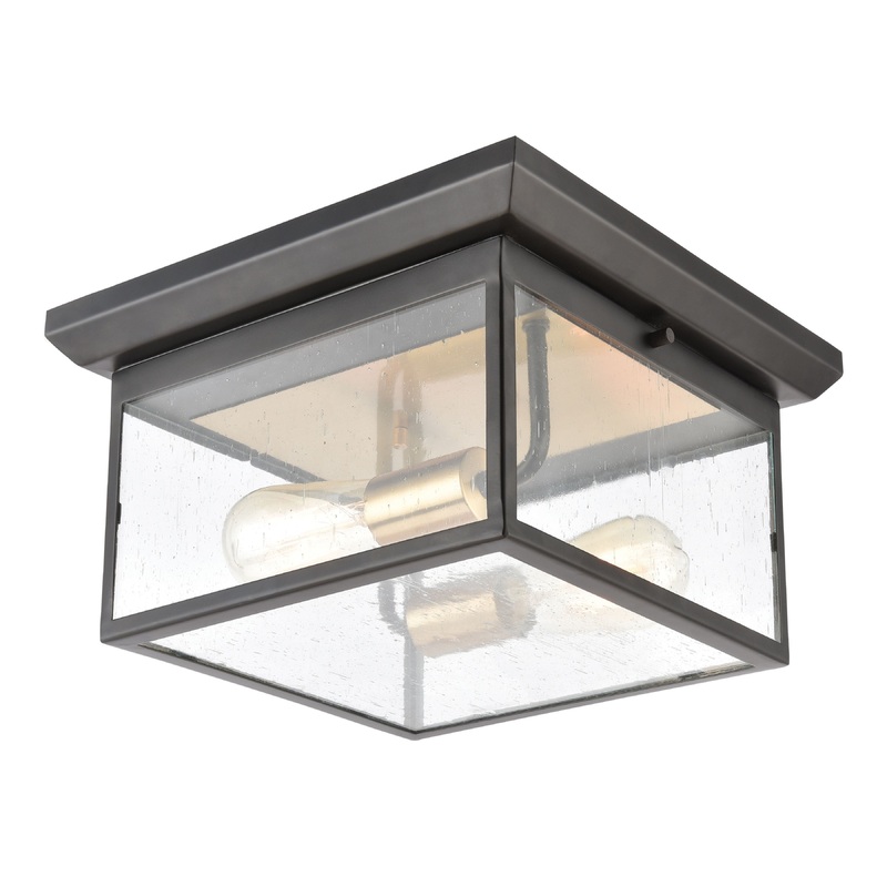 ELK SHOWROOM 46683/2 Knowlton 12'' Wide 2-Light Outdoor Flush Mount - Matte Black