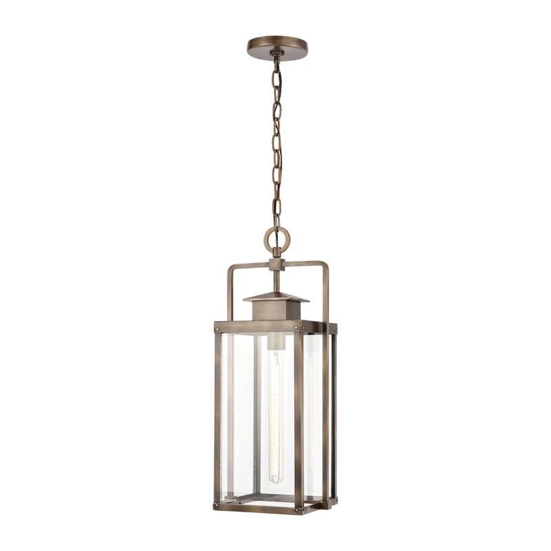 ELK SHOWROOM 89184/1 Crested Butte 9'' Wide 1-Light Outdoor Pendant - Vintage Brass