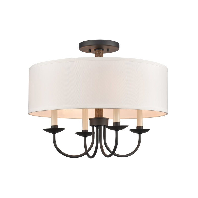 ELK SHOWROOM 89704/4 Neville 20'' Wide 4-Light Semi Flush Mount - Charcoal Black