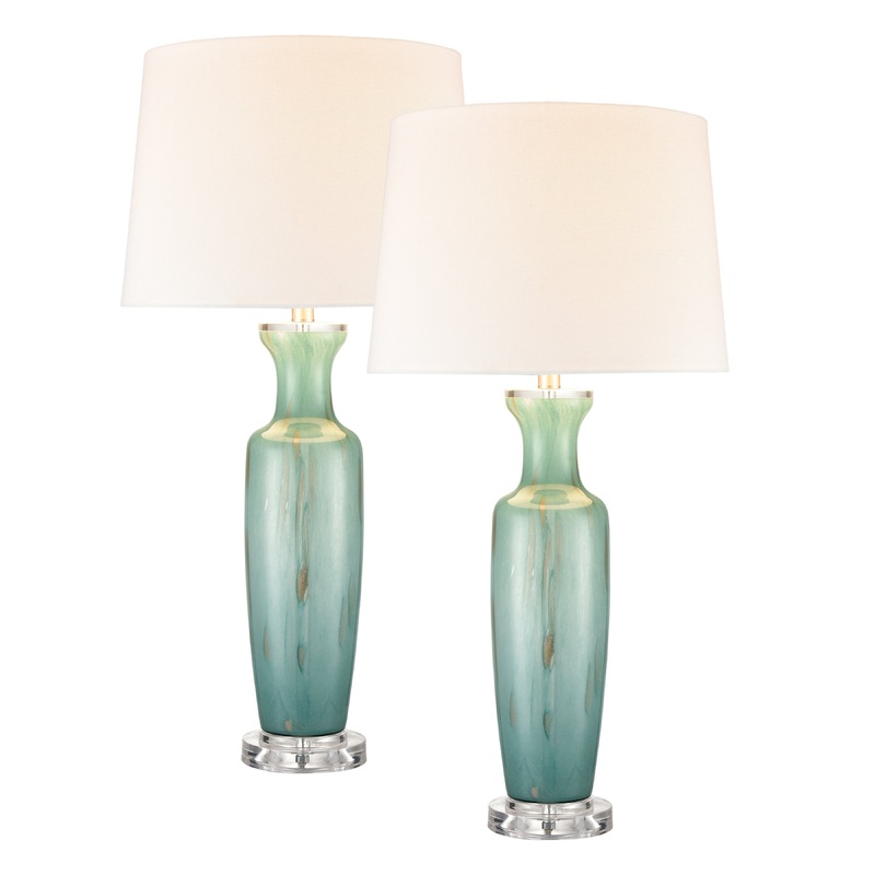 ELK STUDIO S0019-8040/S2 Abilene 32'' High 1-Light Table Lamp - Set of 2 Green