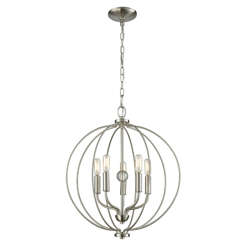 THOMAS CN15752 Williamsport 19'' Wide 5-Light Chandelier - Brushed Nickel