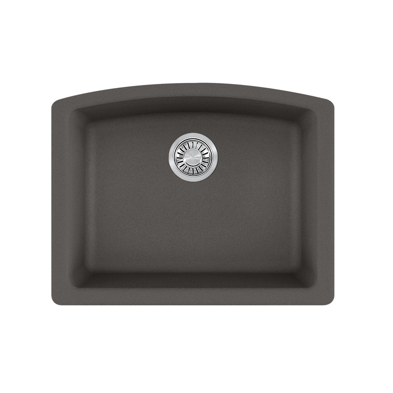 FRANKE ELG11022SLG Ellipse 25.0-in. x 19.6-in. Granite Undermount Single Bowl Kitchen Sink in Slate Grey