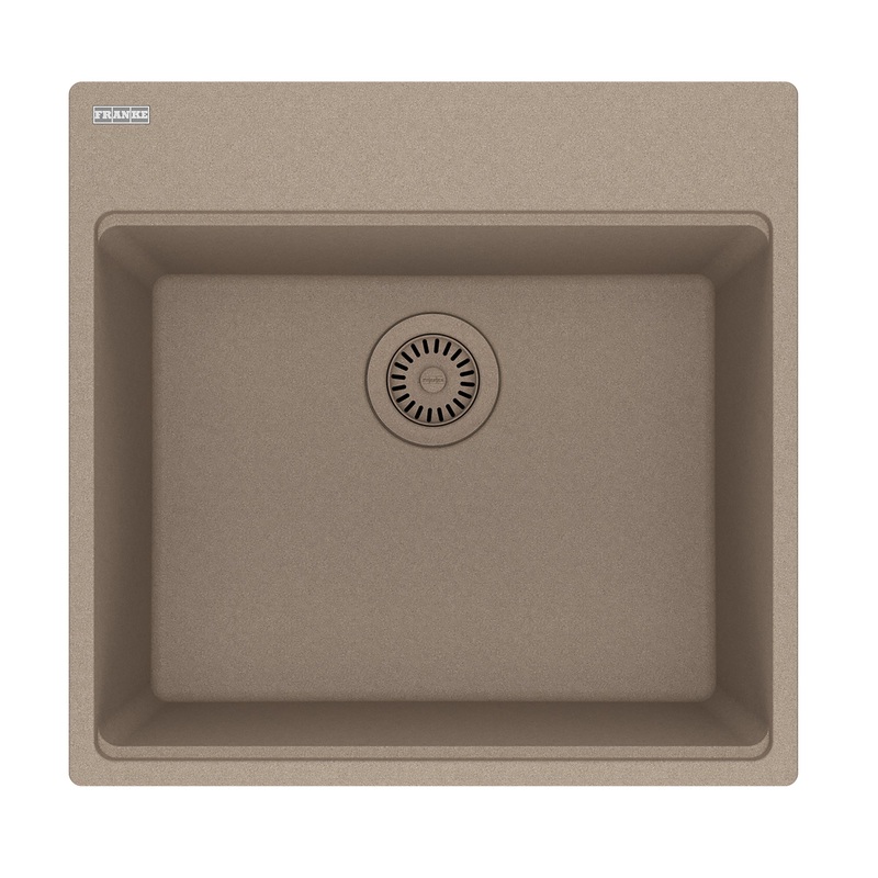 FRANKE MAG61020-OYS Maris Topmount 21.6-in x 20.8-in Granite Single Bowl Kitchen Sink in Oyster