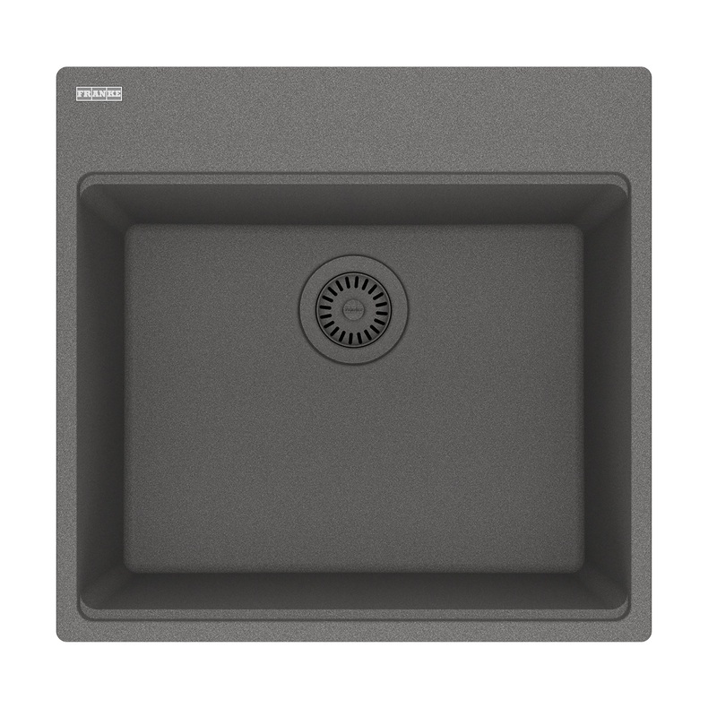FRANKE MAG61020-SHG Maris Topmount 21.6-in x 20.8-in Granite Single Bowl Kitchen Sink in Shadow Grey
