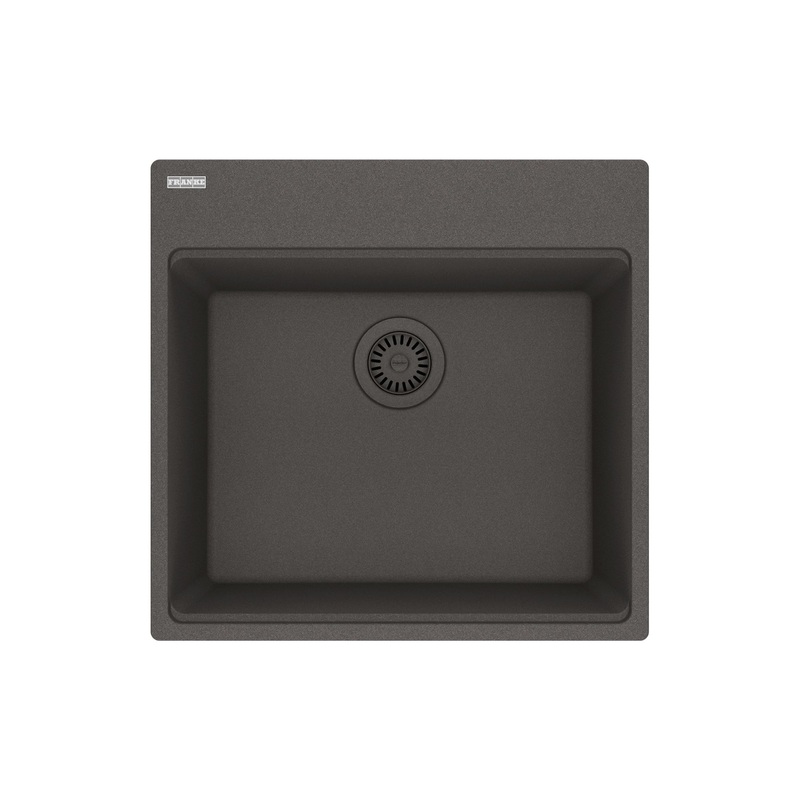 FRANKE MAG61020-SLG Maris Topmount 21.6-in x 20.8-in Granite Single Bowl Kitchen Sink in Slate Grey