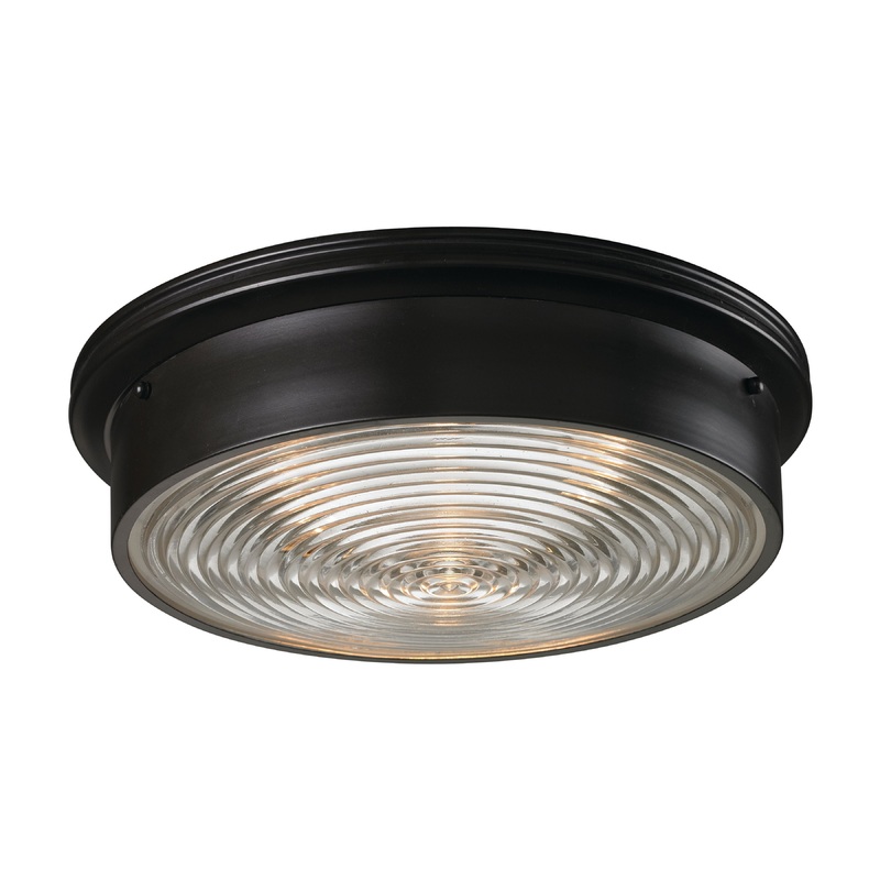 ELK SHOWROOM 11453/3 Chadwick 15'' Wide 3-Light Flush Mount - Oiled Bronze