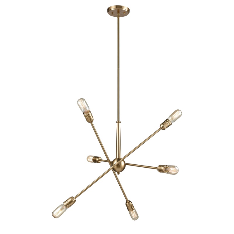 ELK SHOWROOM 46240/6 Delphine 28'' Wide 6-Light Chandelier - Satin Brass