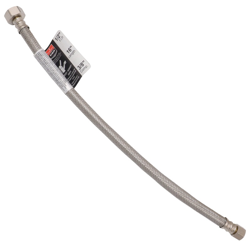 FLUIDMASTER PRO1F16 3/8X1/2X16 COMPXFIP BRAIDED STAINLESS STEEL FAUCET CONNECTOR