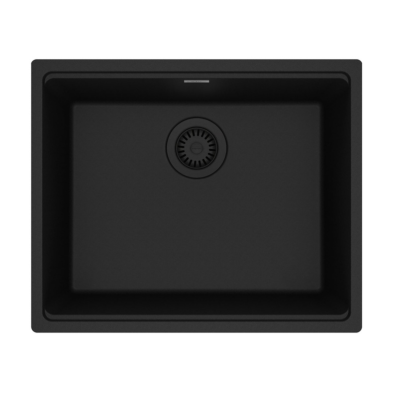 FRANKE MAG11020-MBK Maris Undermount 21.7-in x 17.8-in Granite Single Bowl Kitchen Sink in Matte Black