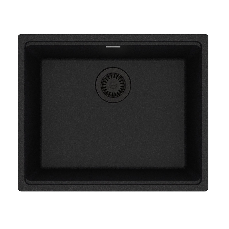 FRANKE MAG11020-ONY Maris Undermount 21.7-in x 17.8-in Granite Single Bowl Kitchen Sink in Onyx