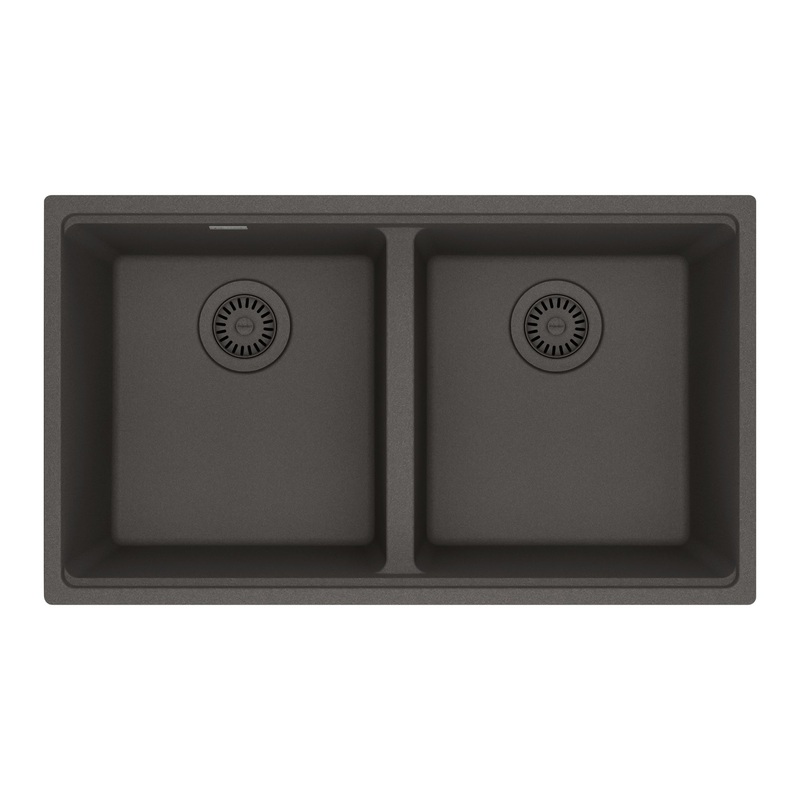 FRANKE MAG1201414-SLG Maris Undermount 31-in x 17.81-in Granite Double Bowl Kitchen Sink in Slate Grey