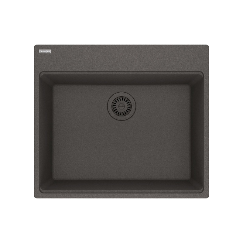 FRANKE MAG61023-SLG Maris Topmount 25-in x 22-in Granite Single Bowl Kitchen Sink in Slate Grey
