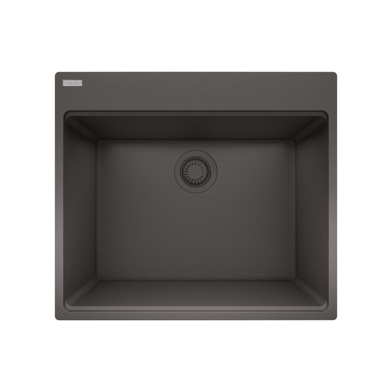 FRANKE MAG61023L-SLG Maris Dual Mount 25-in x 22-in Granite Dual Mount Single Bowl Laundry Sink in Slate Grey