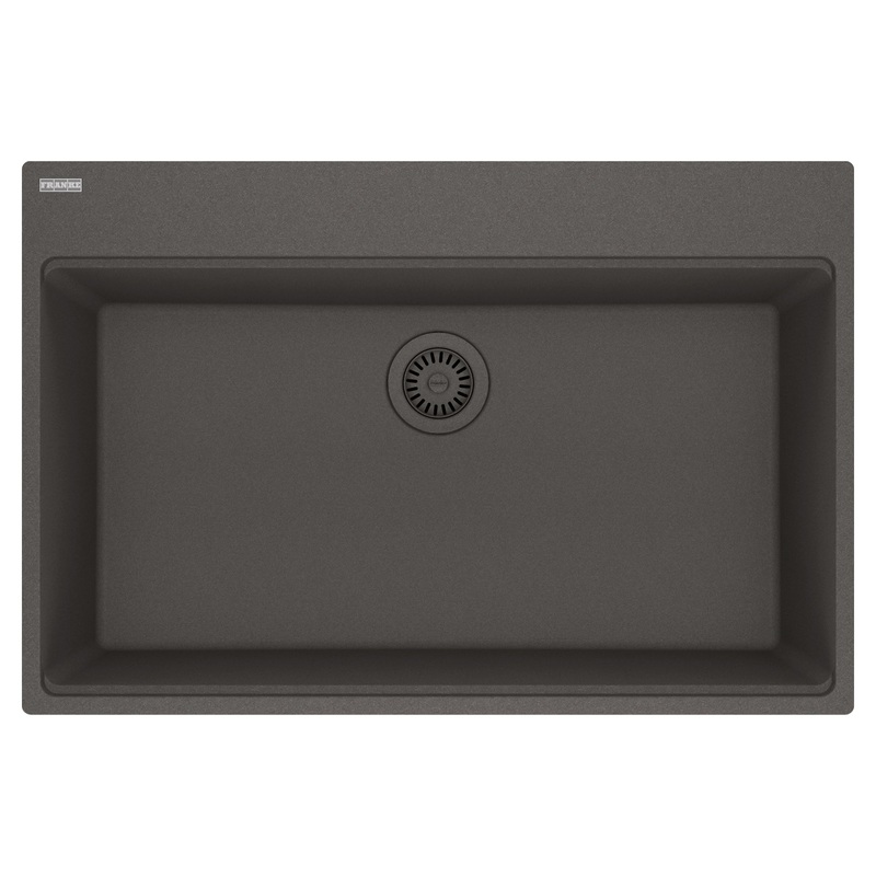 FRANKE MAG61031-SLG Maris Topmount 33-in x 22-in Granite Single Bowl Kitchen Sink in Slate Grey