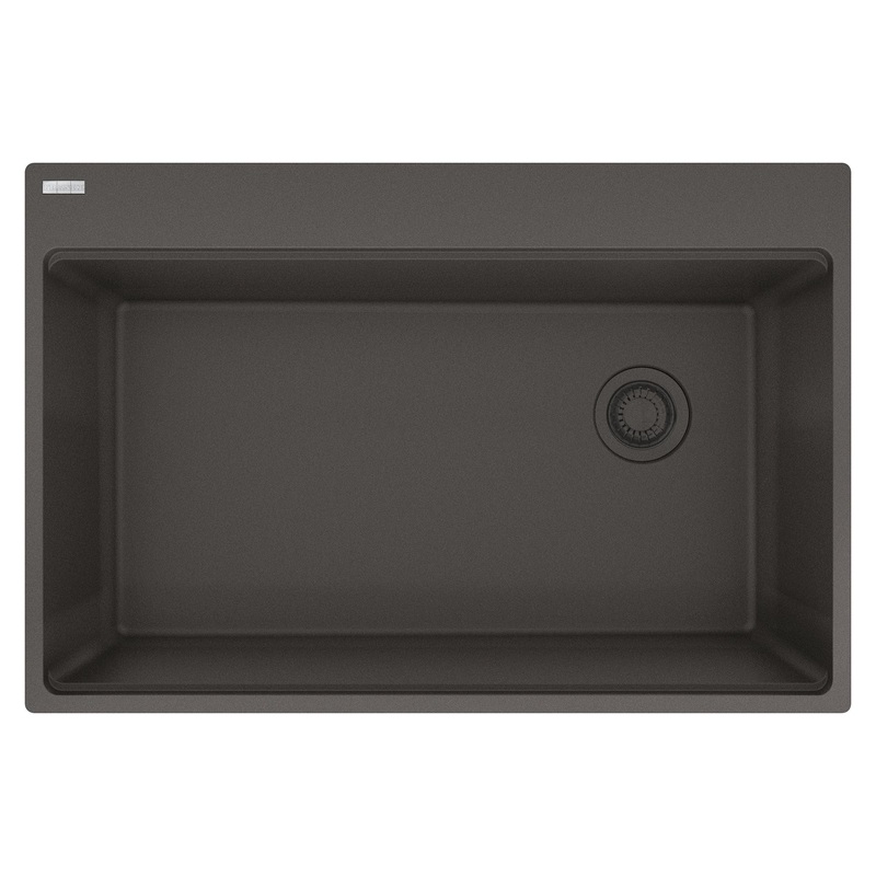 FRANKE MAG61031OW-SLG Maris Topmount 33-in x 22-in Granite Single Bowl Kitchen Sink in Slate Grey
