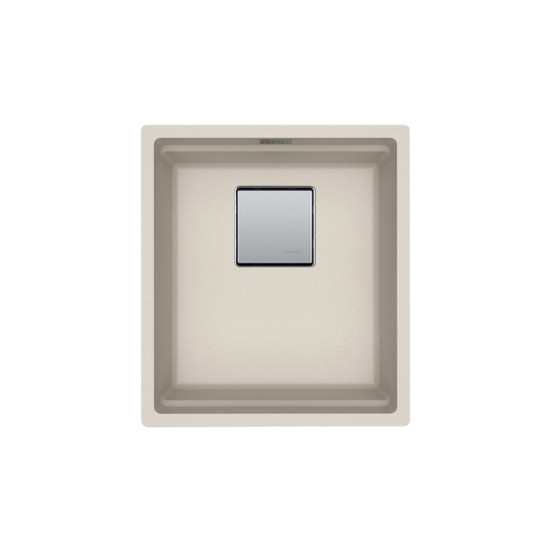 FRANKE PKG11014CHA Peak 16.1-in. x 18.1-in. Granite Undermount Single Bowl Kitchen Sink in Champagne