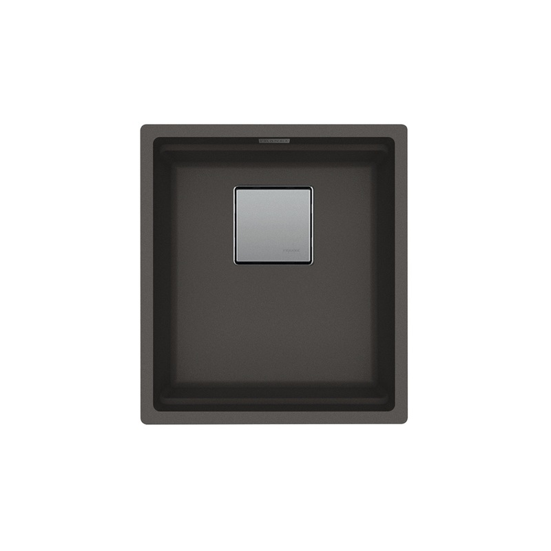 FRANKE PKG11014SLG Peak 16.1-in. x 18.1-in. Granite Undermount Single Bowl Kitchen Sink in Slate Grey
