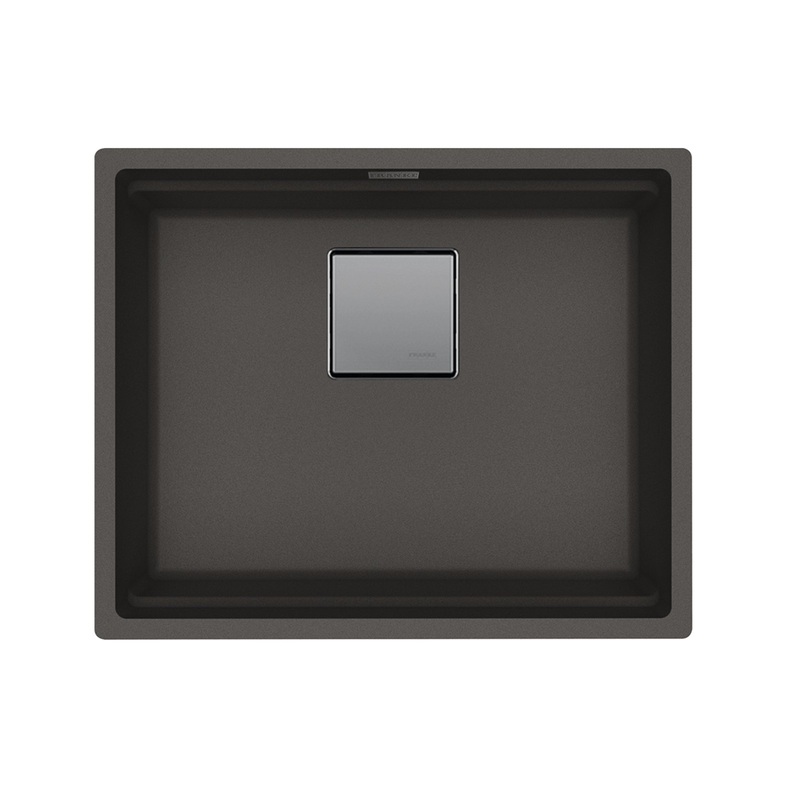 FRANKE PKG11020SLG Peak 22.1-in. x 18.1-in. Granite Undermount Single Bowl Kitchen Sink in Slate Grey
